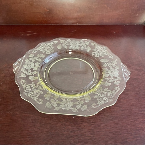 Vintage 1930s Cambridge Apple Blossom Yellow One Salad Plate - Picture 4 of 11